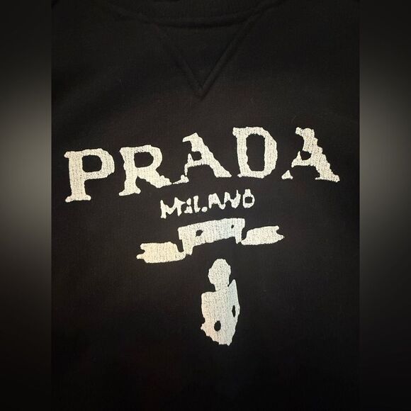 NWOT PRADA Printed Cotton Fleece Crewneck Sweatshirt - Picture 11 of 12